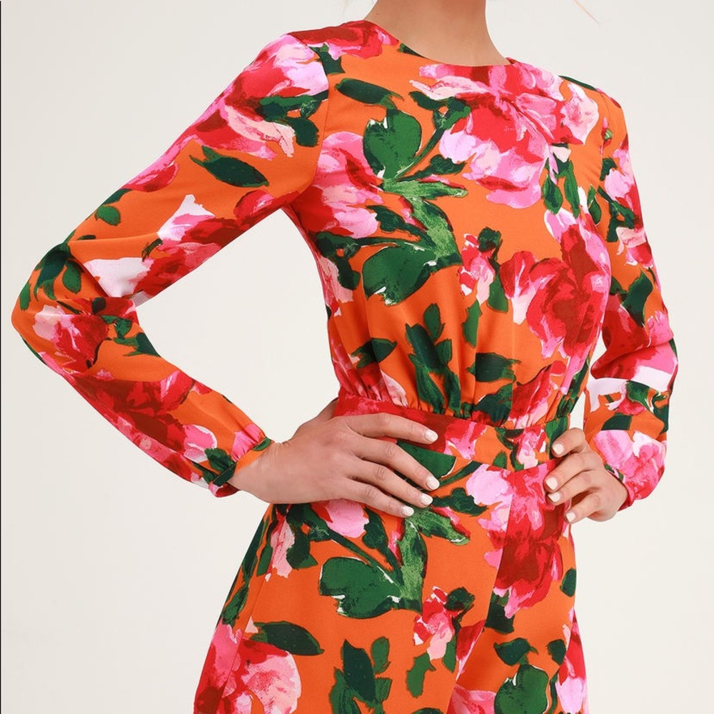 Lulus Sweetest Song Floral Long Sleeve Romper